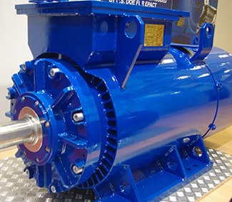 Large industrial blue electric motor