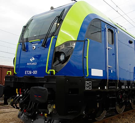 Blue-green locomotive